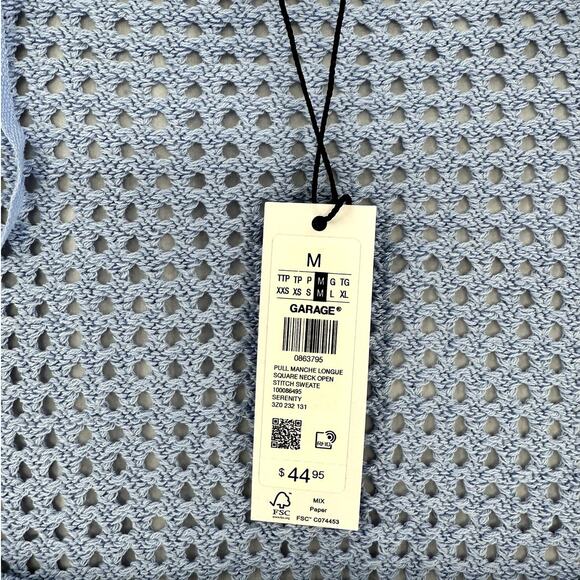 Square neck open knit sweater Blue/Dynamite - Picture 4 of 5